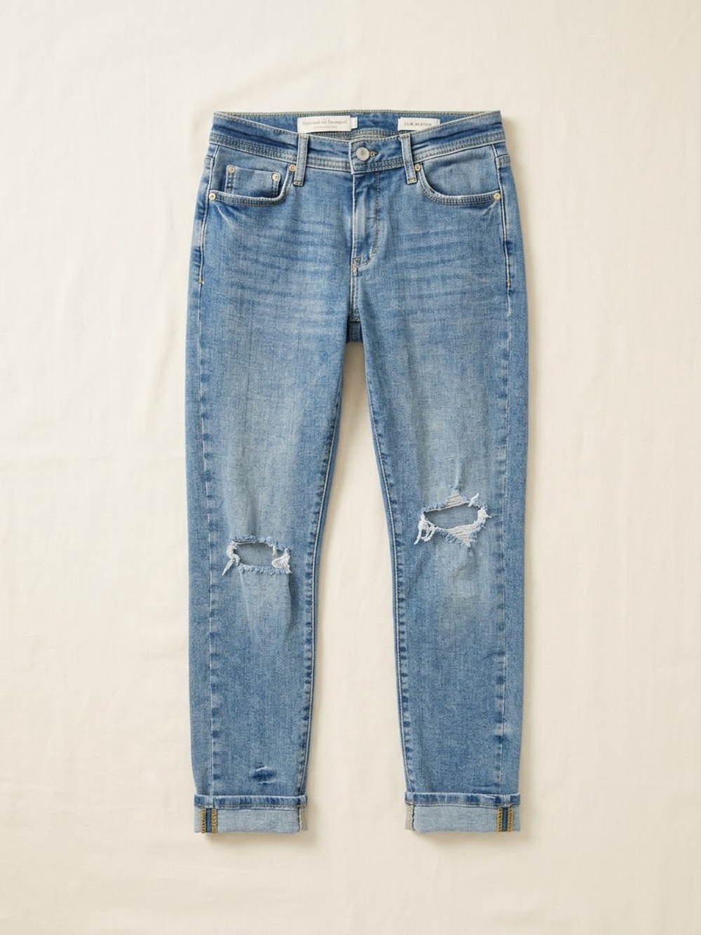Anthropologie Pilcro Slim Boyfriend Jeans Size 27 Distressed Light Wash